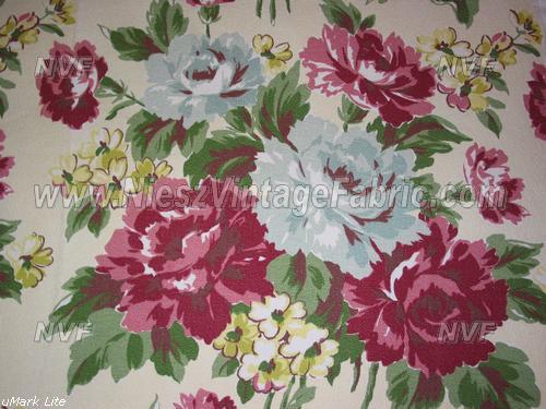 Large Floral Nubby Barkcloth