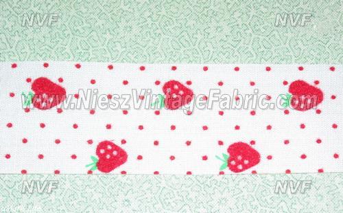 Flocked Red Strawberries Ribbon