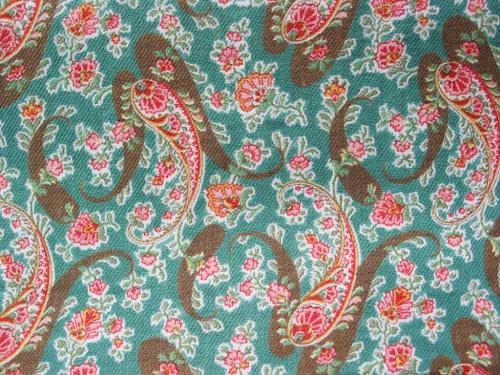 Antique 1880's Green and Pink Paisley