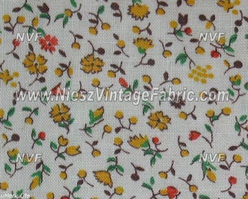 1930's Tiny Yellow Circle Flower Calico Print