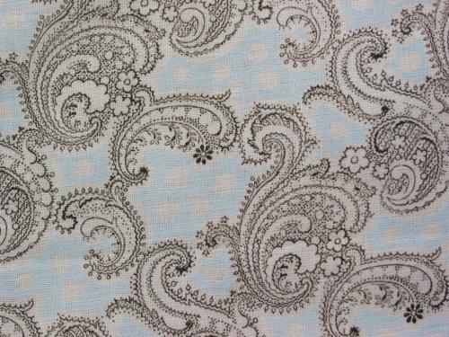 Antique 1890-1910's Sky Blue Paisley