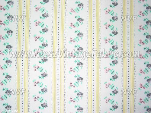 Yellow Floral Stripe Ticking