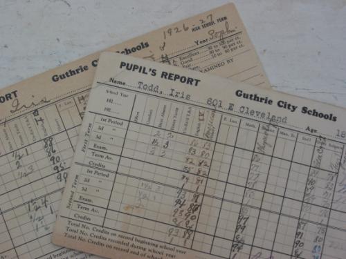 Vintage 1920's School Report Cards