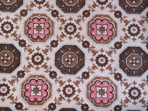 Pink and Brown 50's Geo Floral
