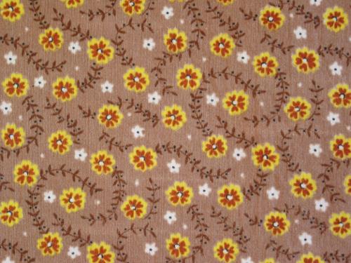 Yellow Daisies on Tan Vintage Fabric