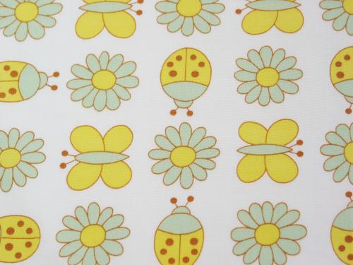 Vintage Daisy Butterfly and Ladybug Fabric