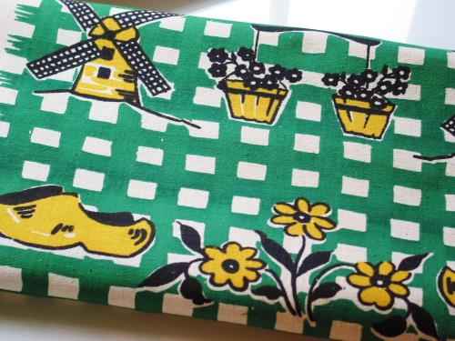 Vintage Dutch Print Kitchen Toweling