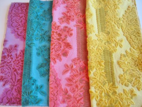 Overdyed Vintage Cut Velvet Scrap Lot